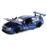 Машина "АВТОПАНОРАМА" BMW M6 GT3, синий, 1/24, свет, звук, в/к 24,5*12,5*10,5 см
