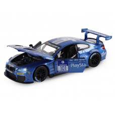 Машина "АВТОПАНОРАМА" BMW M6 GT3, синий, 1/24, свет, звук, в/к 24,5*12,5*10,5 см