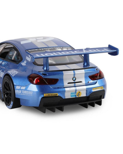 Машина "АВТОПАНОРАМА" BMW M6 GT3, синий, 1/24, свет, звук, в/к 24,5*12,5*10,5 см