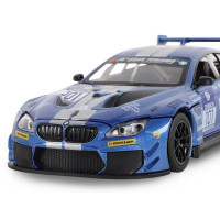 Машина "АВТОПАНОРАМА" BMW M6 GT3, синий, 1/24, свет, звук, в/к 24,5*12,5*10,5 см