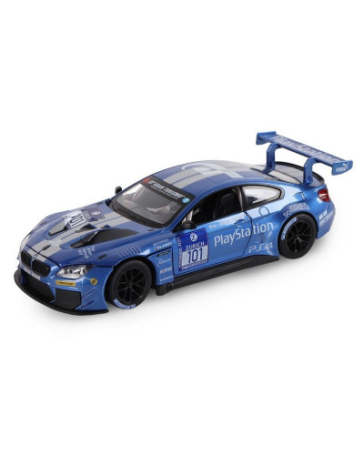 Машина "АВТОПАНОРАМА" BMW M6 GT3, синий, 1/24, свет, звук, в/к 24,5*12,5*10,5 см