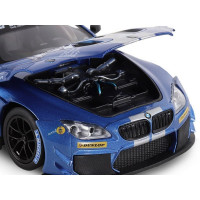 Машина "АВТОПАНОРАМА" BMW M6 GT3, синий, 1/24, свет, звук, в/к 24,5*12,5*10,5 см