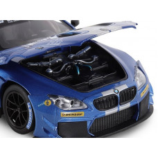 Машина "АВТОПАНОРАМА" BMW M6 GT3, синий, 1/24, свет, звук, в/к 24,5*12,5*10,5 см