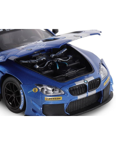 Машина "АВТОПАНОРАМА" BMW M6 GT3, синий, 1/24, свет, звук, в/к 24,5*12,5*10,5 см