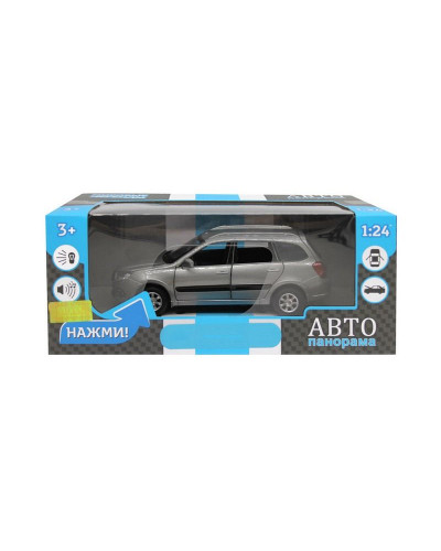 Машина "АВТОПАНОРАМА" LADA GRANTA CROSS, серый, 1/24, свет, звук, инерция, в/к 24,5*12,5*10,5 см