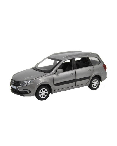 Машина "АВТОПАНОРАМА" LADA GRANTA CROSS, серый, 1/24, свет, звук, инерция, в/к 24,5*12,5*10,5 см
