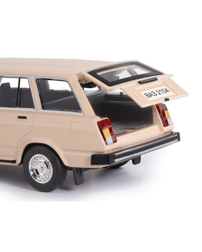 Машина "АВТОПАНОРАМА" ВАЗ 2104, бежевый, 1/24, инерция, в/к 24,5*12,5*10,5 см