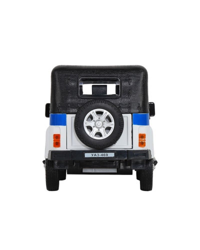 Машина "АВТОПАНОРАМА" УАЗ-469 "Полиция", белый, 1/24, свет, звук, инерция, тент, в/к 22*12*11 см