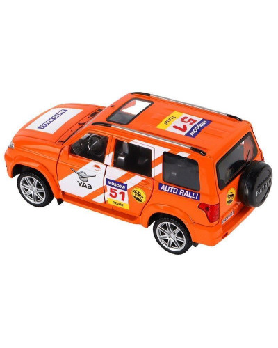 Машина "АВТОПАНОРАМА" УАЗ "PATRIOT" RALLY, 1/26, свет, звук, инерция, в/к 24,5*12,5*10,5 см