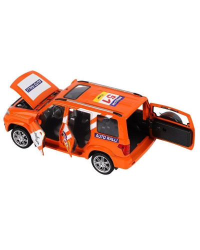 Машина "АВТОПАНОРАМА" УАЗ "PATRIOT" RALLY, 1/26, свет, звук, инерция, в/к 24,5*12,5*10,5 см