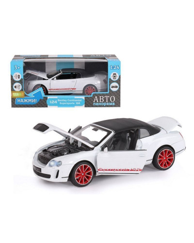 Машина "АВТОПАНОРАМА" Bentley Continental Supersports ISR, белый, 1/24, в/к 24,5*12,5*10,5 см