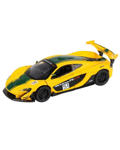 Машина "АВТОПАНОРАМА" Mclaren P1™ GTR, желтый, 1/32, свет, звук, инерция, в/к 17,5*12,5*6,5 см