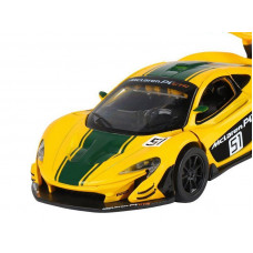 Машина "АВТОПАНОРАМА" Mclaren P1™ GTR, желтый, 1/32, свет, звук, инерция, в/к 17,5*12,5*6,5 см