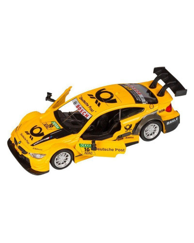 Машина "АВТОПАНОРАМА" BMW M4, 1/44, желтый, инерция, откр. двери, в/к 17,5*12,5*6,5 см