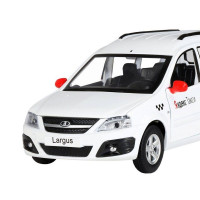 Машина "АВТОПАНОРАМА" Яндекс.Такси LADA LARGUS, белый, 1/24, свет, звук, в/к 24,5*12,5*10,5 см