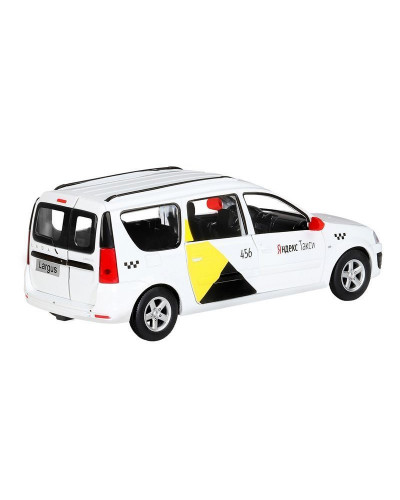 Машина "АВТОПАНОРАМА" Яндекс.Такси LADA LARGUS, белый, 1/24, свет, звук, в/к 24,5*12,5*10,5 см