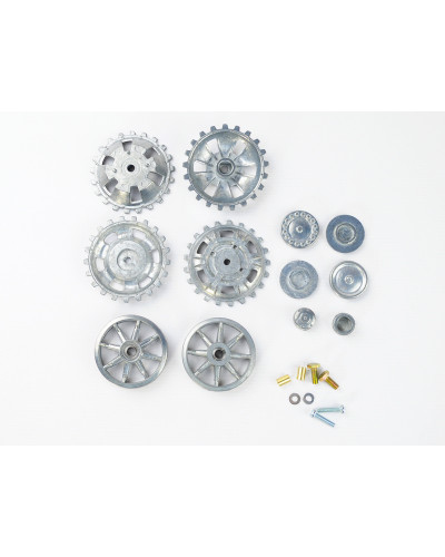 Ведущая звездочка 2 шт и ленивец 2 штуки для танка Panzer III (металл)