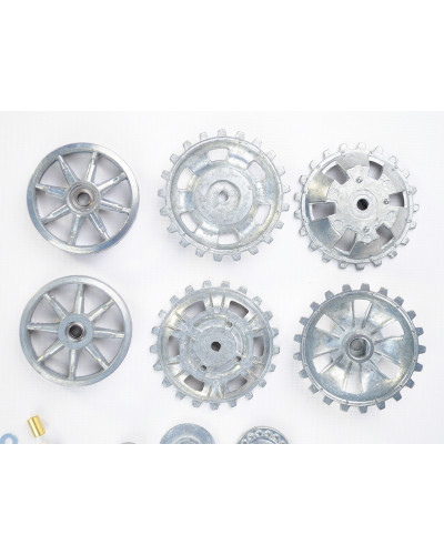 Ведущая звездочка 2 шт и ленивец 2 штуки для танка Panzer III (металл)