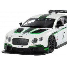 Машина "АВТОПАНОРАМА" Bentley Continental GT3, белый, 1/32, свет, звук, инерция, в/к 17,5*13,5*9 см