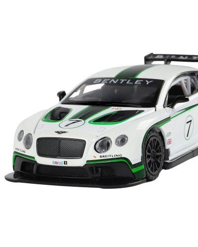 Машина "АВТОПАНОРАМА" Bentley Continental GT3, белый, 1/32, свет, звук, инерция, в/к 17,5*13,5*9 см