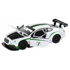 Машина "АВТОПАНОРАМА" Bentley Continental GT3, белый, 1/32, свет, звук, инерция, в/к 17,5*13,5*9 см
