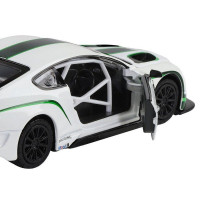 Машина "АВТОПАНОРАМА" Bentley Continental GT3, белый, 1/32, свет, звук, инерция, в/к 17,5*13,5*9 см