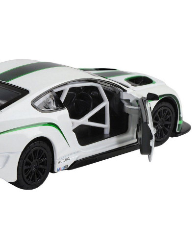 Машина "АВТОПАНОРАМА" Bentley Continental GT3, белый, 1/32, свет, звук, инерция, в/к 17,5*13,5*9 см