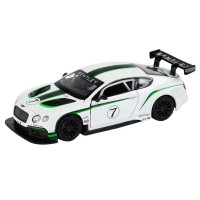 Машина "АВТОПАНОРАМА" Bentley Continental GT3, белый, 1/32, свет, звук, инерция, в/к 17,5*13,5*9 см