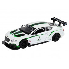 Машина "АВТОПАНОРАМА" Bentley Continental GT3, белый, 1/32, свет, звук, инерция, в/к 17,5*13,5*9 см