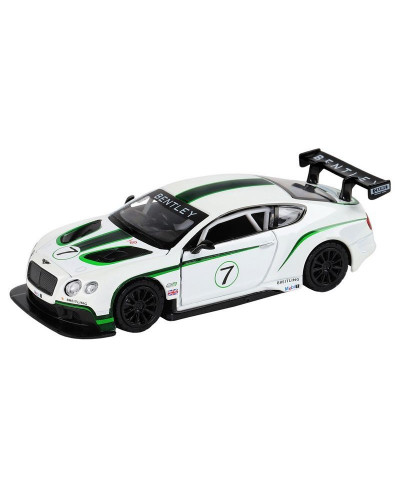 Машина "АВТОПАНОРАМА" Bentley Continental GT3, белый, 1/32, свет, звук, инерция, в/к 17,5*13,5*9 см