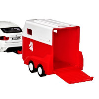 Машина "АВТОПАНОРАМА" BMW X6 c прицепом, 1/43, открываются передние двери, инерция, в/к