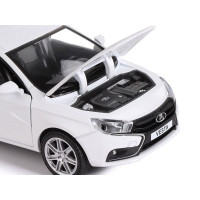 Машина "АВТОПАНОРАМА" LADA VESTA седан, 1/24,  белый, свет. звук. эффекты, в/к 24,5*12,5*10,5 см