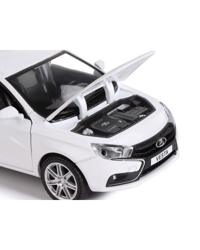 Машина "АВТОПАНОРАМА" LADA VESTA седан, 1/24,  белый, свет. звук. эффекты, в/к 24,5*12,5*10,5 см