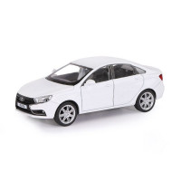 Машина "АВТОПАНОРАМА" LADA VESTA седан, 1/24,  белый, свет. звук. эффекты, в/к 24,5*12,5*10,5 см