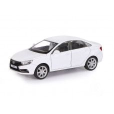 Машина "АВТОПАНОРАМА" LADA VESTA седан, 1/24,  белый, свет. звук. эффекты, в/к 24,5*12,5*10,5 см