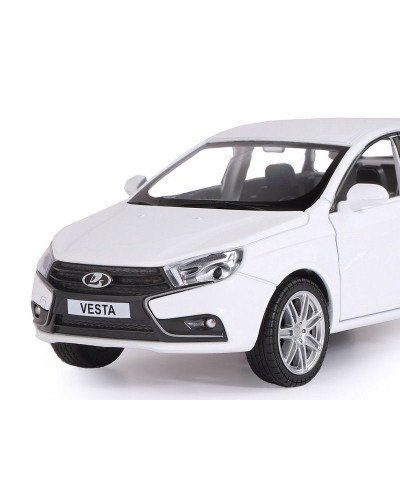 Машина "АВТОПАНОРАМА" LADA VESTA седан, 1/24,  белый, свет. звук. эффекты, в/к 24,5*12,5*10,5 см