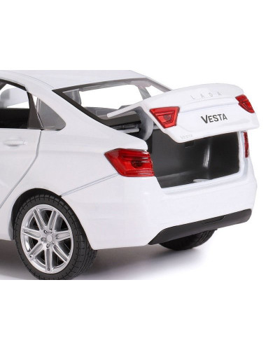 Машина "АВТОПАНОРАМА" LADA VESTA седан, 1/24,  белый, свет. звук. эффекты, в/к 24,5*12,5*10,5 см