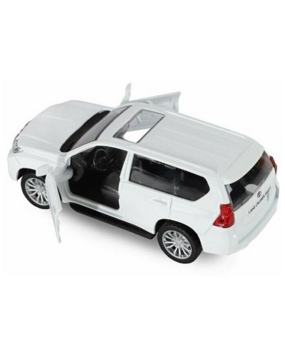Машина "АВТОПАНОРАМА" Land Cruiser Prado, белый, 1/42, инерция, откр. двери, в/к 17,5*12,5*6,5 см