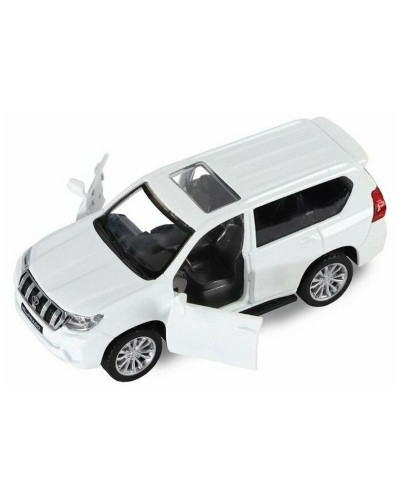 Машина "АВТОПАНОРАМА" Land Cruiser Prado, белый, 1/42, инерция, откр. двери, в/к 17,5*12,5*6,5 см