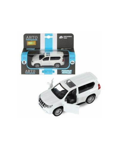 Машина "АВТОПАНОРАМА" Land Cruiser Prado, белый, 1/42, инерция, откр. двери, в/к 17,5*12,5*6,5 см