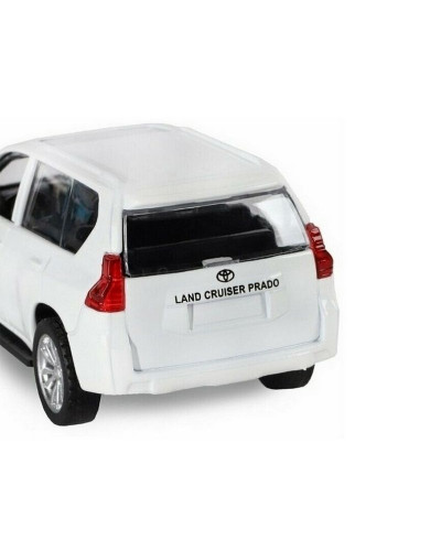 Машина "АВТОПАНОРАМА" Land Cruiser Prado, белый, 1/42, инерция, откр. двери, в/к 17,5*12,5*6,5 см