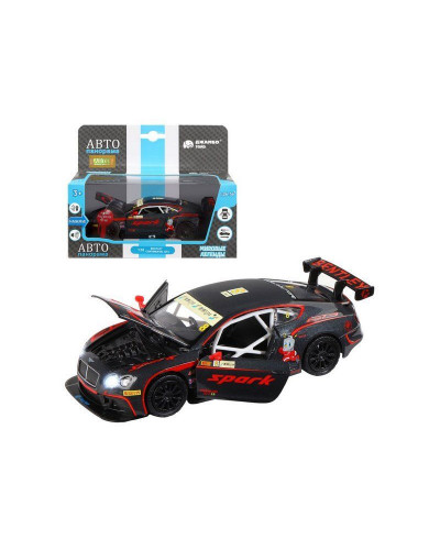 Машина "АВТОПАНОРАМА" Bentley Continental GT3, черный, 1/32, в/к 17,5*13,5*9 см