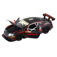 Машина "АВТОПАНОРАМА" Bentley Continental GT3, черный, 1/32, в/к 17,5*13,5*9 см