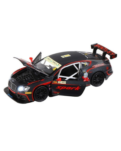 Машина "АВТОПАНОРАМА" Bentley Continental GT3, черный, 1/32, в/к 17,5*13,5*9 см