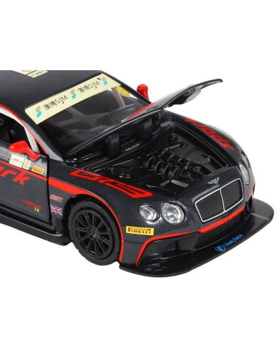 Машина "АВТОПАНОРАМА" Bentley Continental GT3, черный, 1/32, в/к 17,5*13,5*9 см