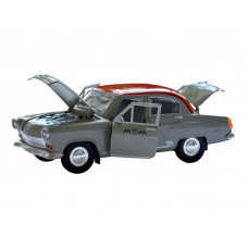 Машина "АВТОПАНОРАМА" Волга ГАЗ-21 "Такси",  серый, 1/24 свет. звук. эффекты, в/к 26*12*11