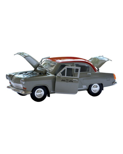 Машина "АВТОПАНОРАМА" Волга ГАЗ-21 "Такси",  серый, 1/24 свет. звук. эффекты, в/к 26*12*11