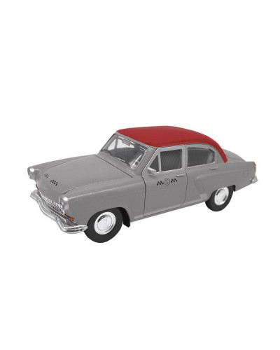 Машина "АВТОПАНОРАМА" Волга ГАЗ-21 "Такси",  серый, 1/24 свет. звук. эффекты, в/к 26*12*11