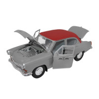 Машина "АВТОПАНОРАМА" Волга ГАЗ-21 "Такси",  серый, 1/24 свет. звук. эффекты, в/к 26*12*11