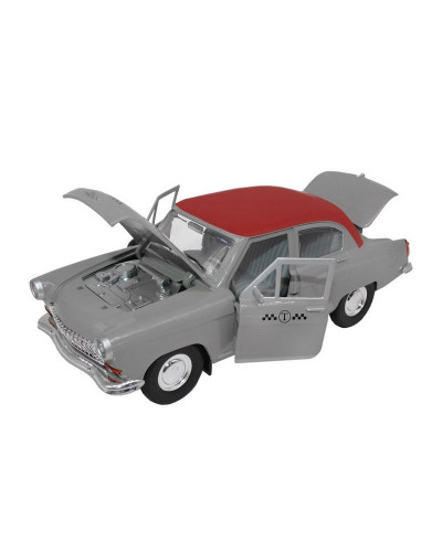 Машина "АВТОПАНОРАМА" Волга ГАЗ-21 "Такси",  серый, 1/24 свет. звук. эффекты, в/к 26*12*11